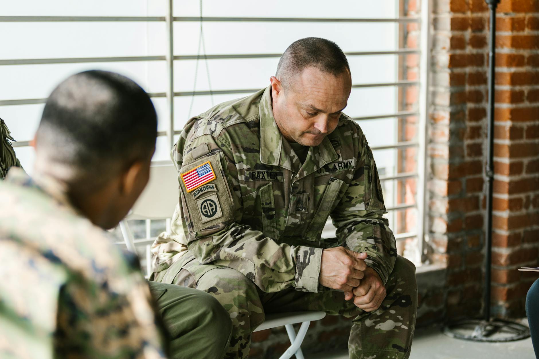 A therapy session focusing on mental health support among military veterans. - therapy for winter loneliness