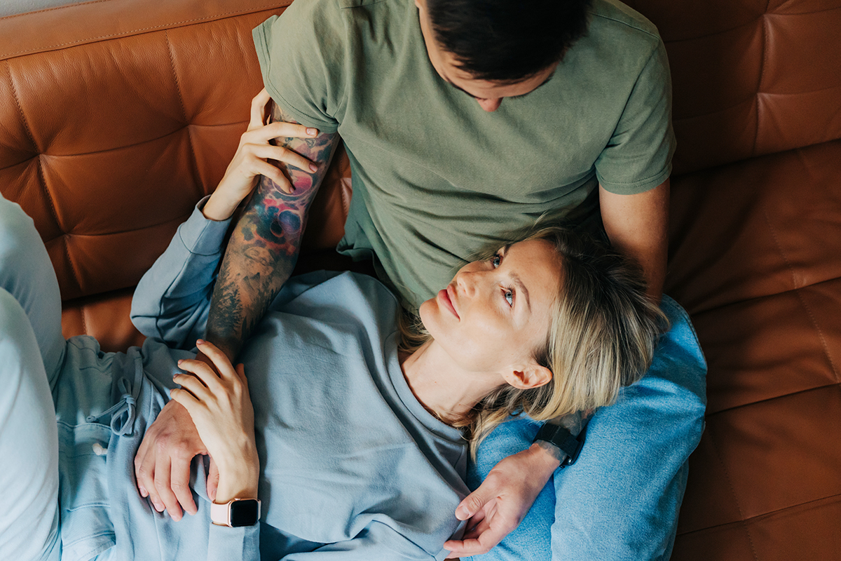 Couple displaying trust in a healthy relationship