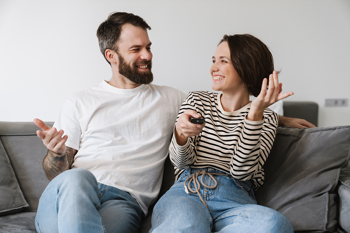 Couple practicing healthy communication