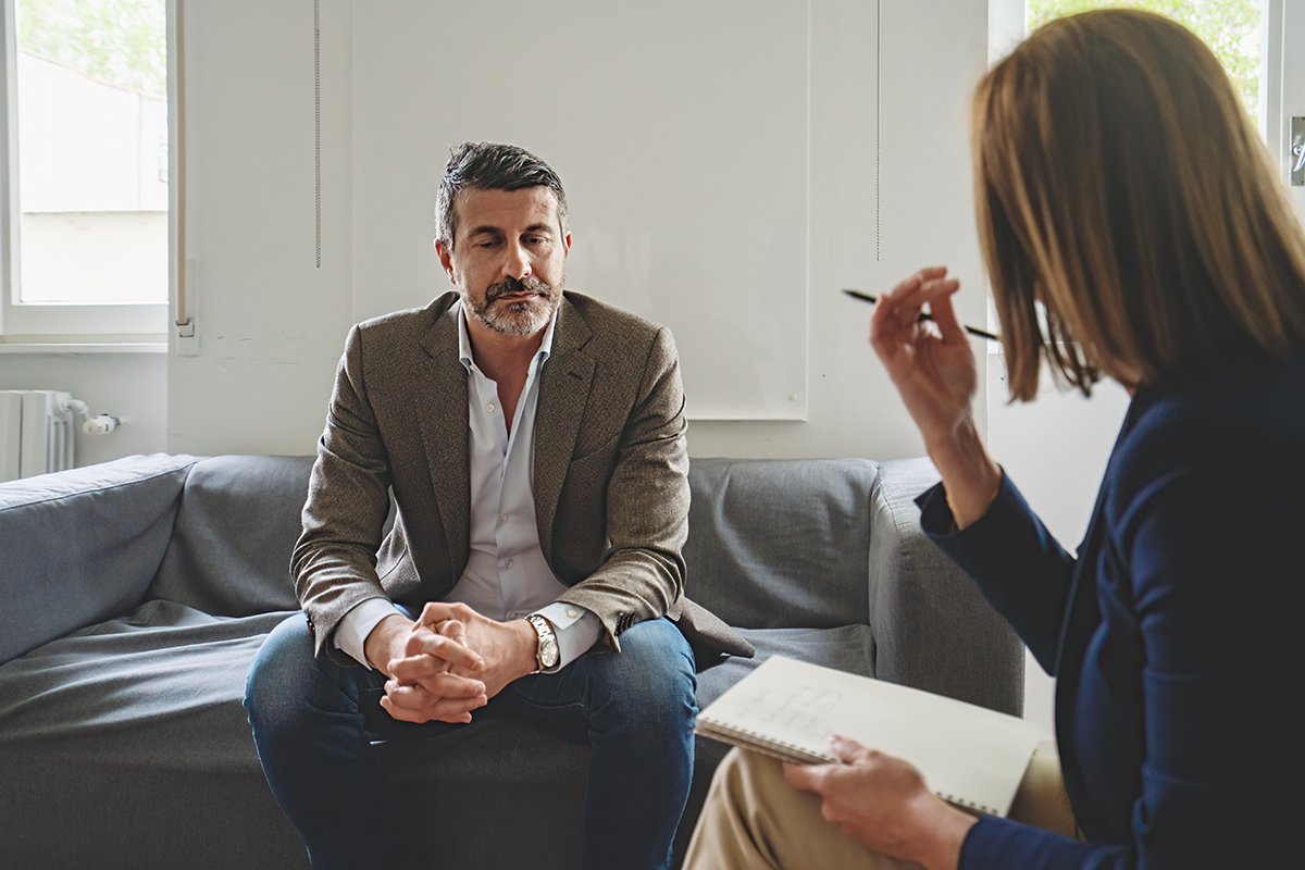 Therapist and patient in a therapy session