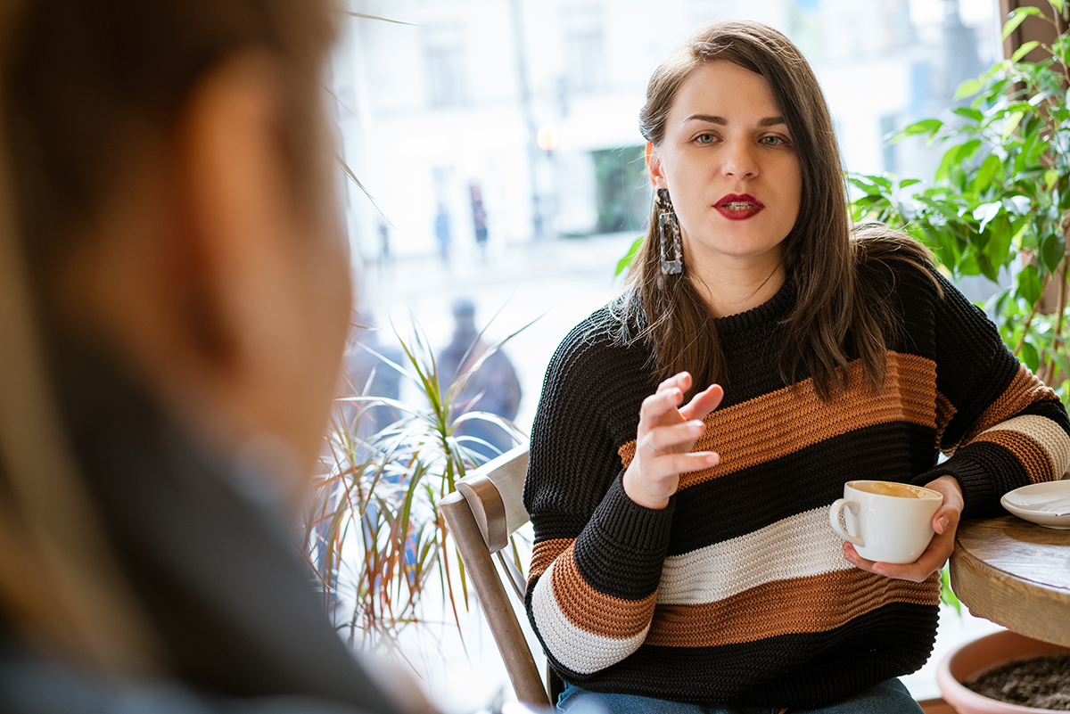 Two people communicating effectively