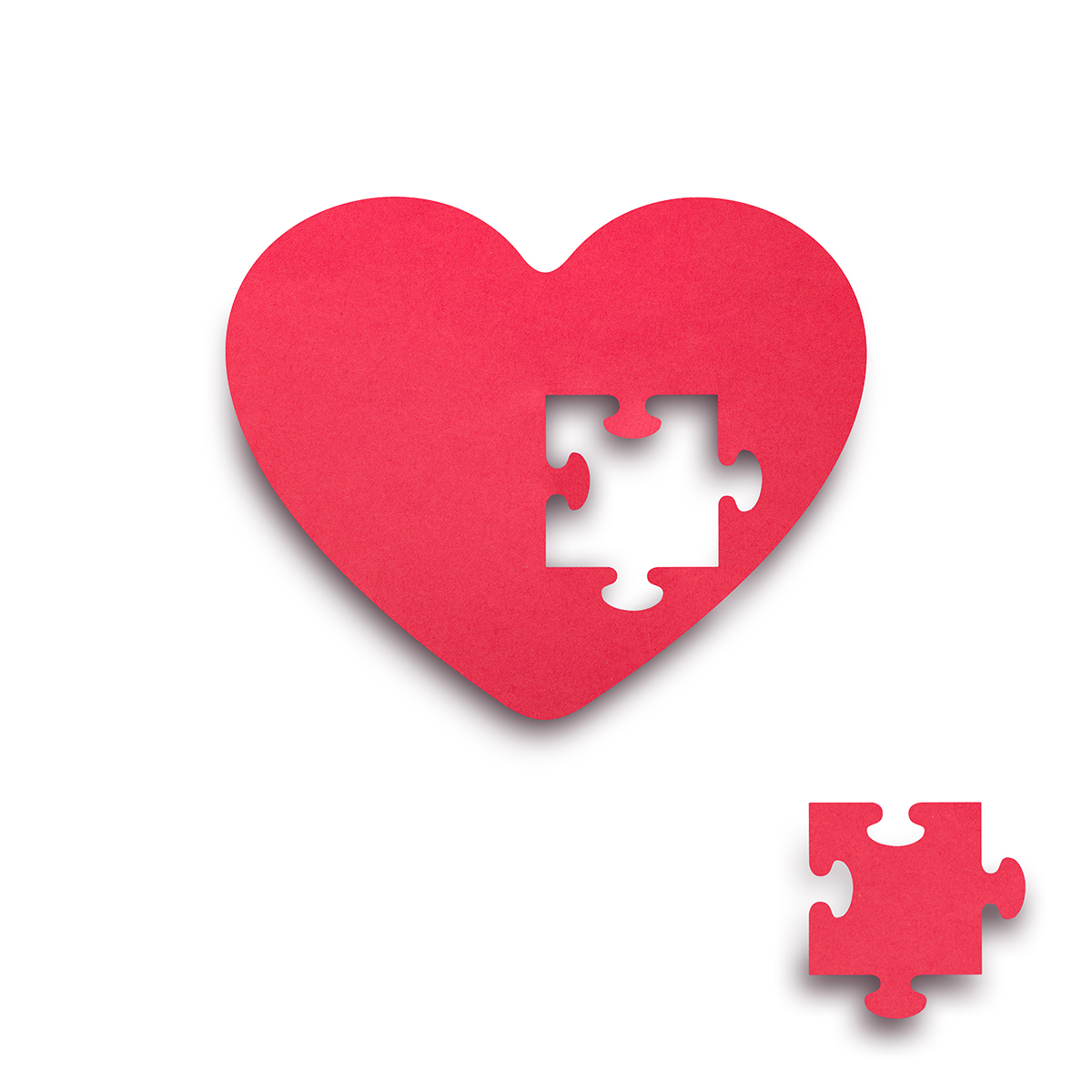 Heart-shaped missing piece in a puzzle, symbolizing the complexities and solutions on how to fix a falling apart relationship.