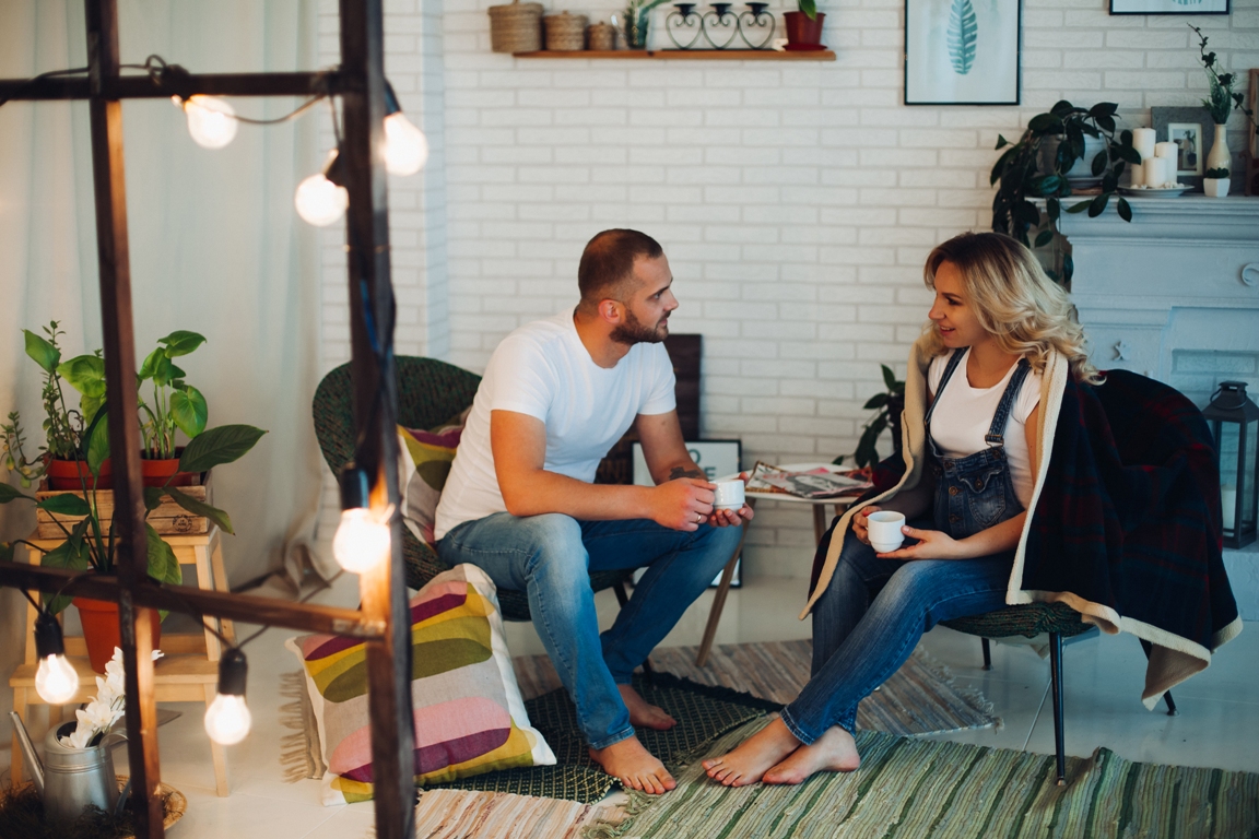 Couple discussing relationship goals