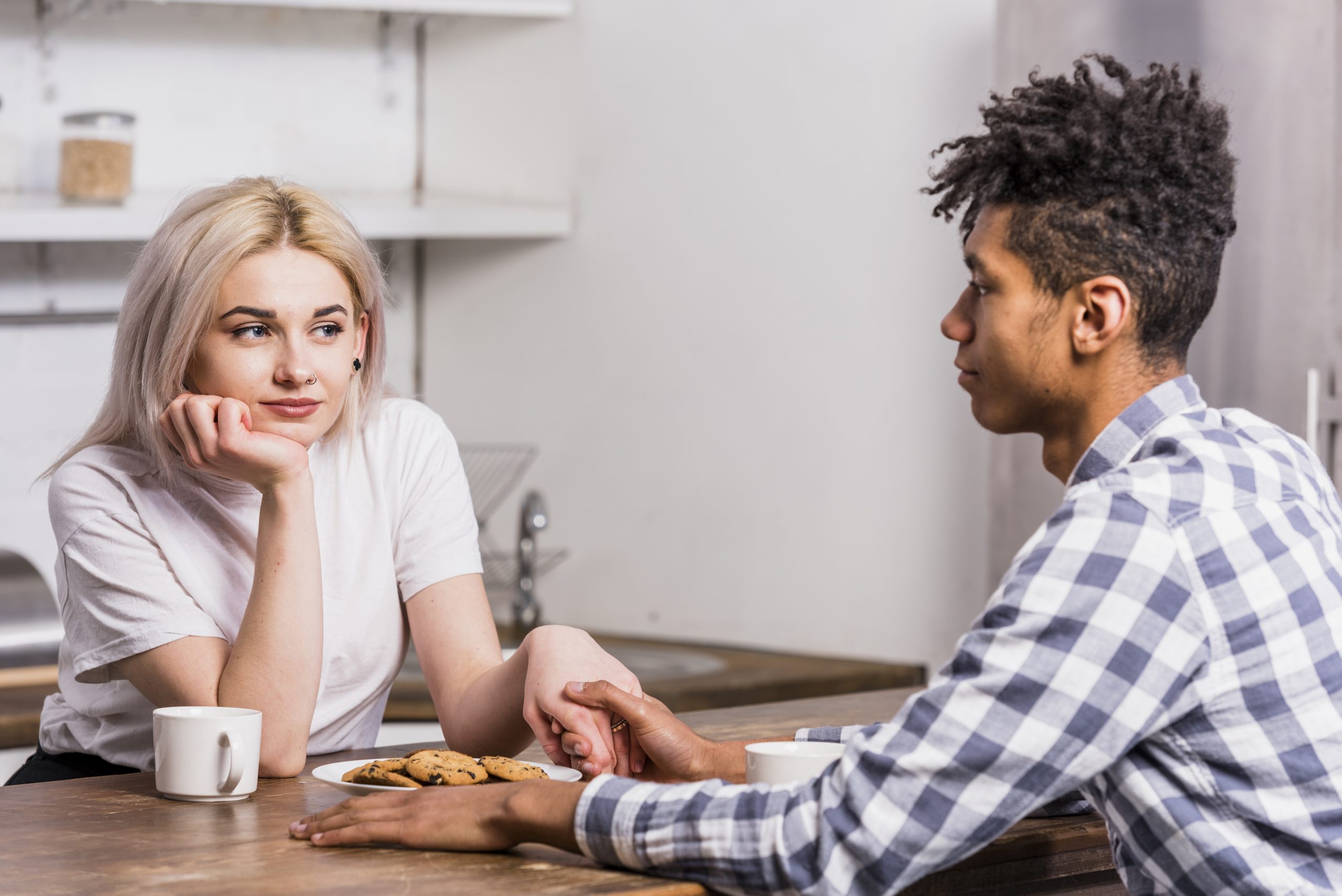 Couple having a serious conversation about trust