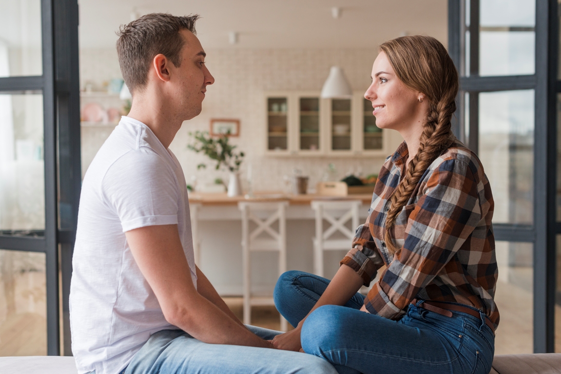 Couple practicing active listening