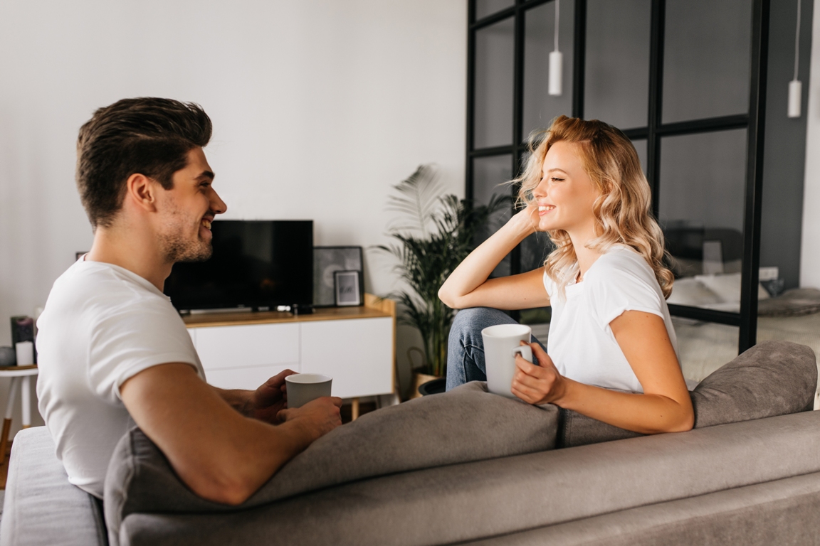 Couple having a heartfelt conversation