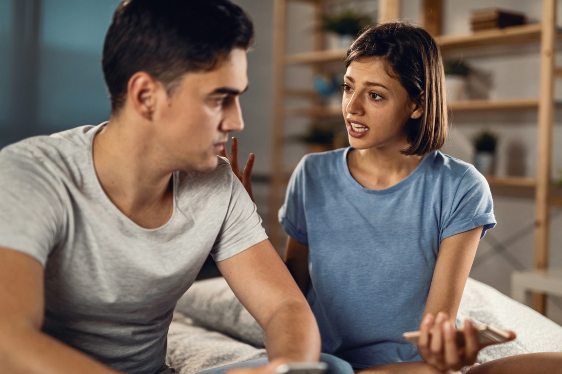 Couple experiencing emotional conflict