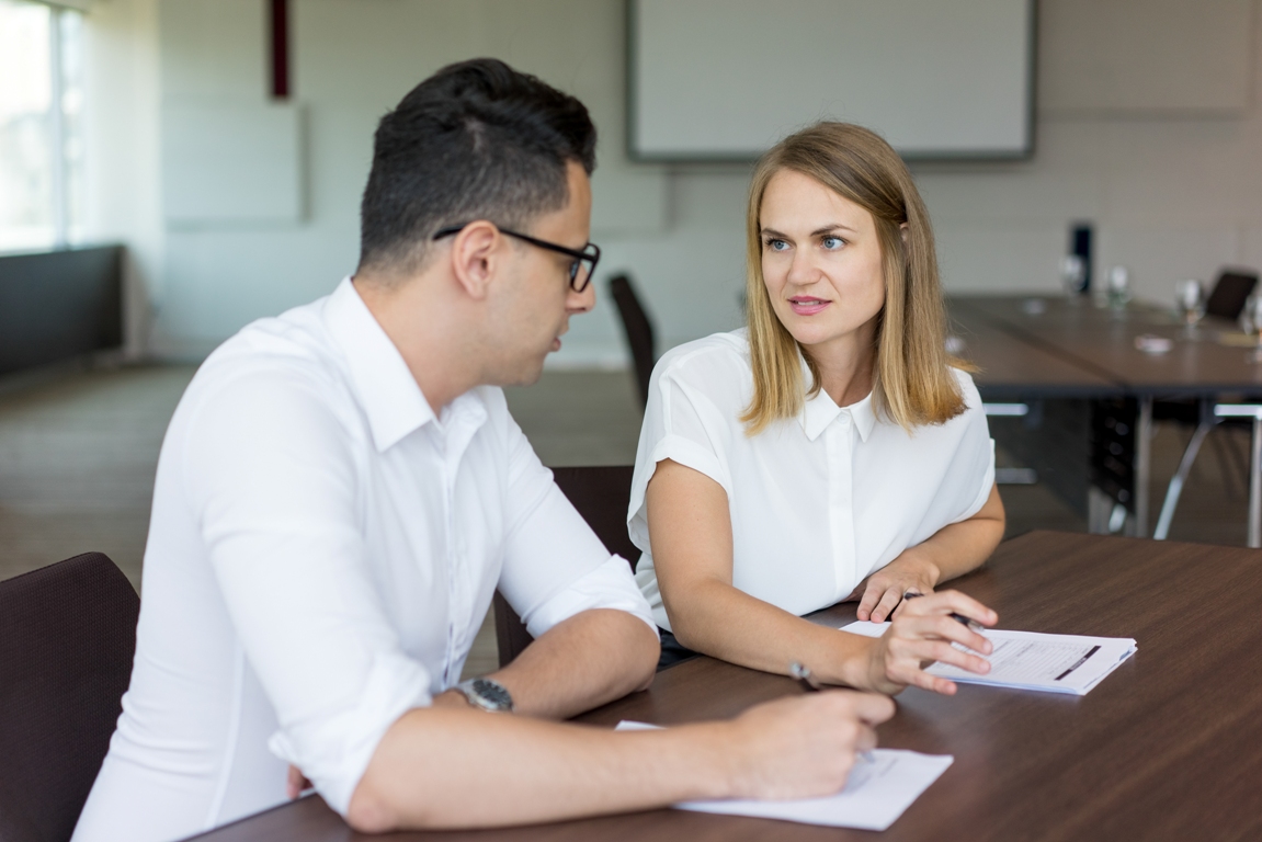 Couple having a serious conversation