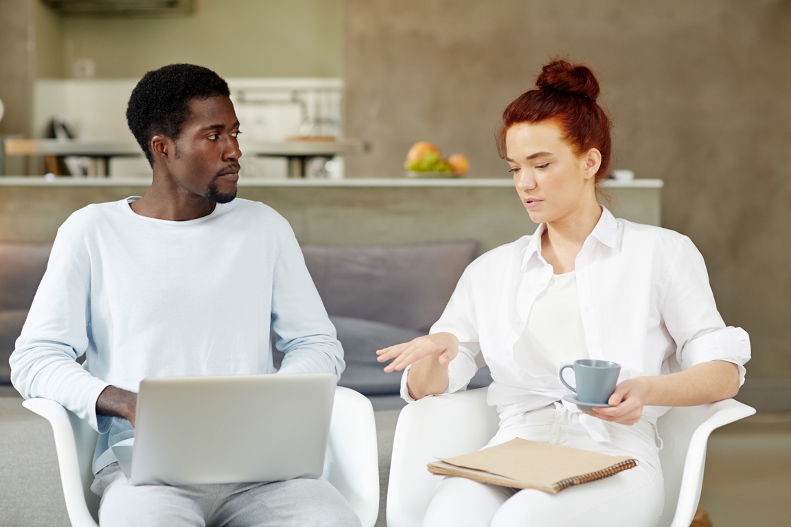 Couple having a serious conversation