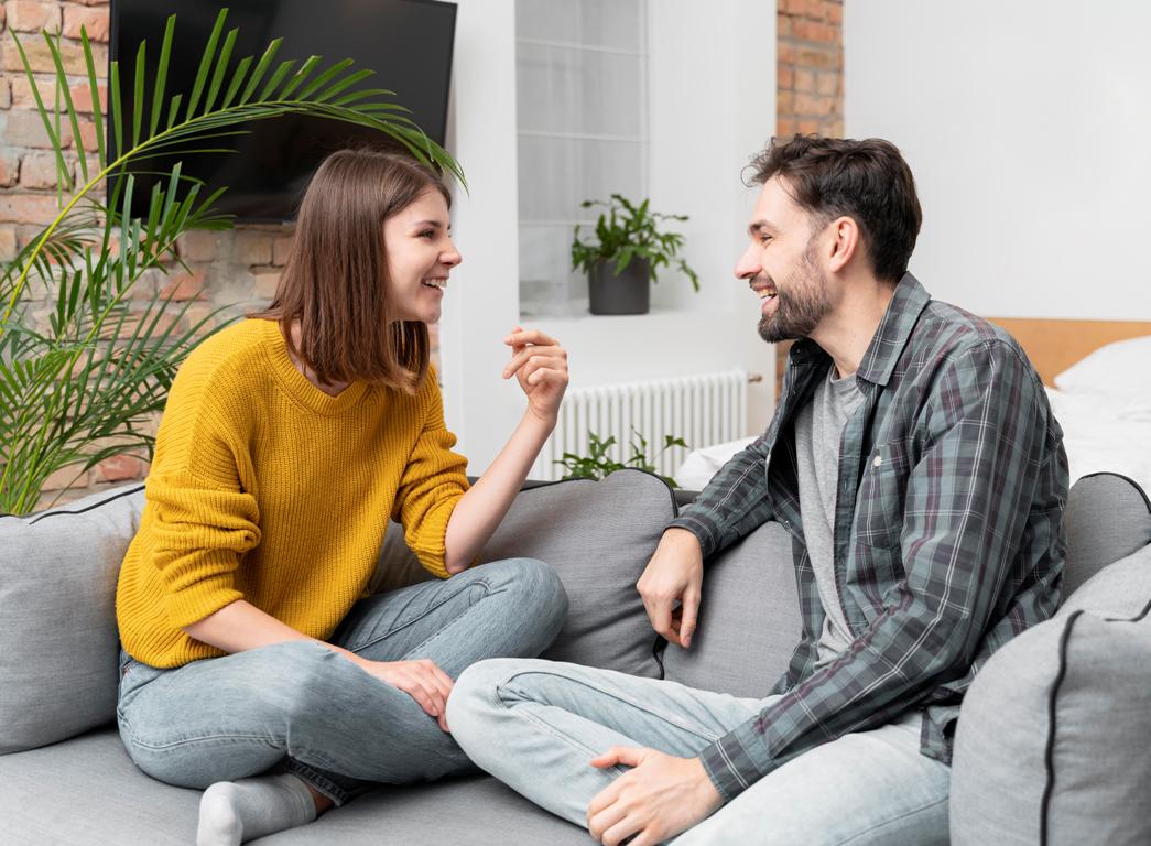 Couple talking