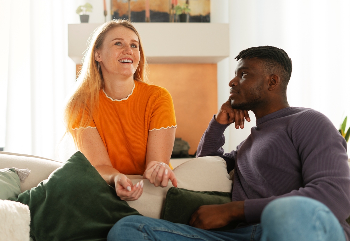 Couple having a serious conversation