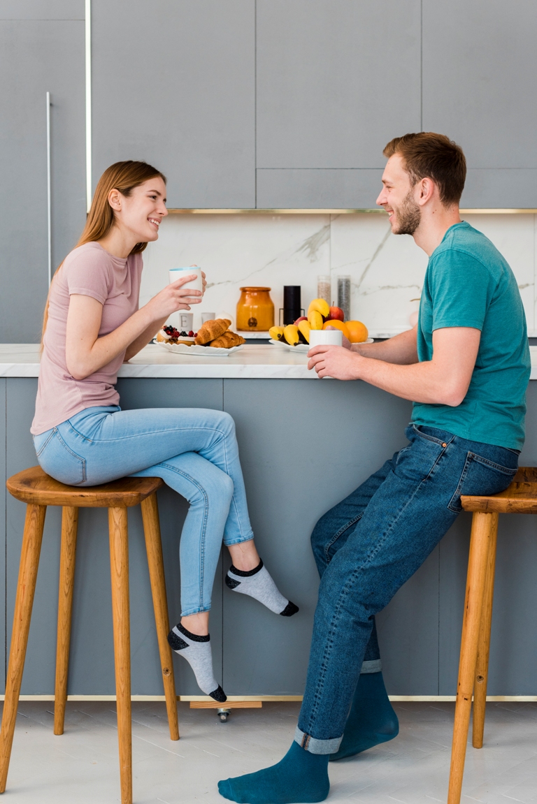 Couple having a conversation