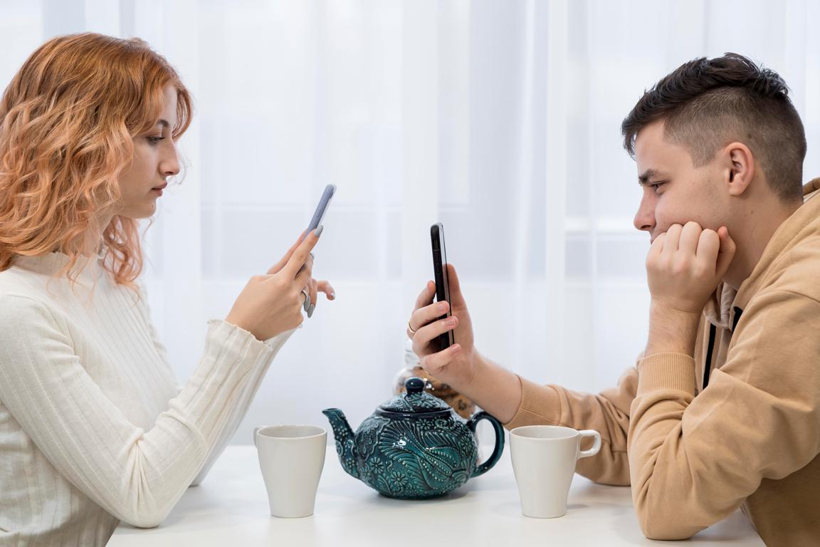 Couple practicing non-verbal communication