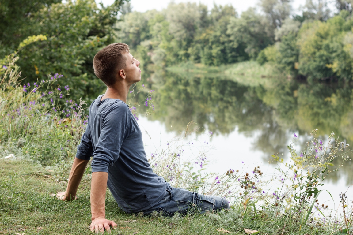 Person practicing self-care and relaxation