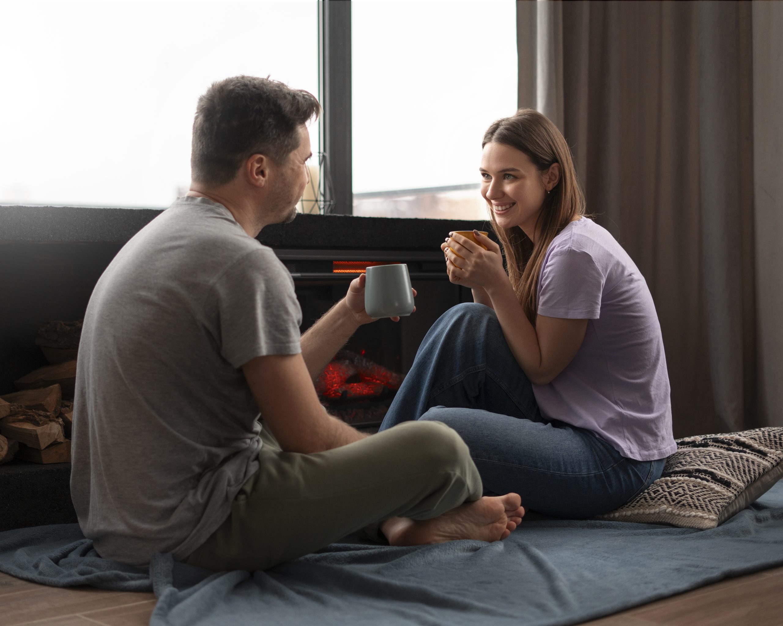 A couple having a deep conversation about their relationship