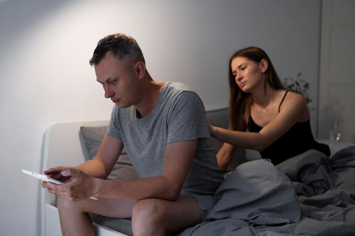 Couple stressed from busy lifestyle contributing to sexless relationship